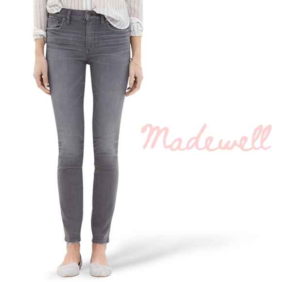 Madewell Denim - Madewell Crop Skinny Jeans Grey Raw Hem Stretch Denim L9935